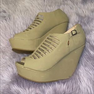 Ladder Cut-Out Wedge Heels